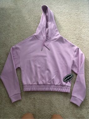 Lilac Cropped Hoodie Sweatshirt -